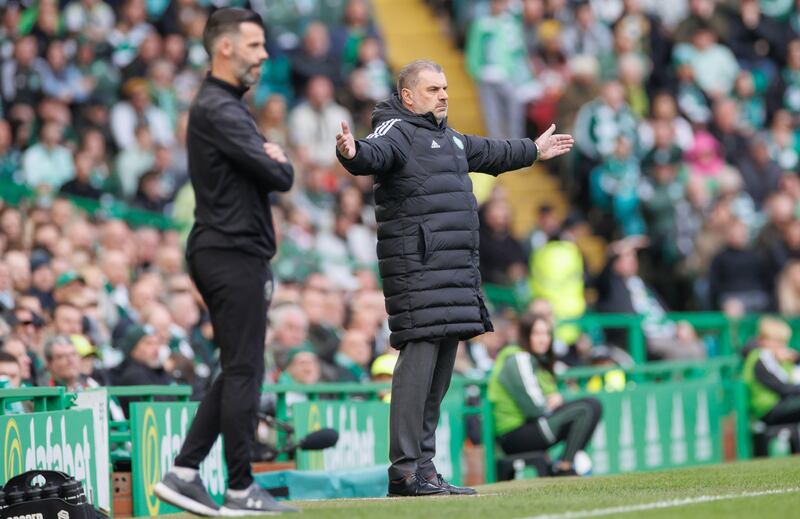 Ange Postecoglou: he wants to oversee one more triumph, minus a distraction all onlookers are consumed by. Photograph: Steve Walsh/PA 