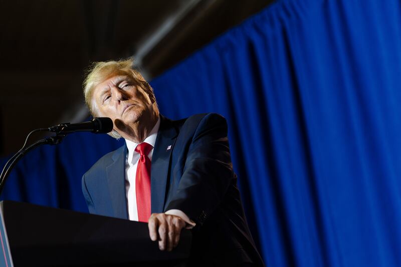 Donald Trump: will not be the first senior public figure to face prosecution in relation to the handling of classified information. Photograph: Sophie Park/The New York Times
                      