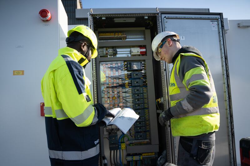 Popoola at work at ESB’s power plant in Ringsend