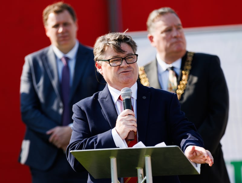 Munster Rugby CEO Ian Flanagan at a sod-turning ceremony at Munster's Cork Centre of Excellence at Virgin Media Park, Co Cork, on  September 20th, 2024. Photograph: James Crombie/Inpho