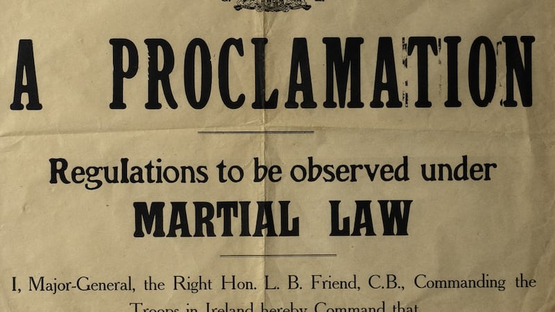 1916 (26 April) Easter Rising: Proclamation of Martial Law regulations by Major-General Friend. €1,000–€1,500 Whyte’s