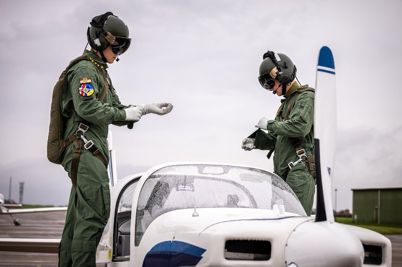 Ukrainian fast jet pilots training in the UK. The UK gives more than €3.6 billion in military aid to Ukraine each year. Photograph: UK MOD © Crown 