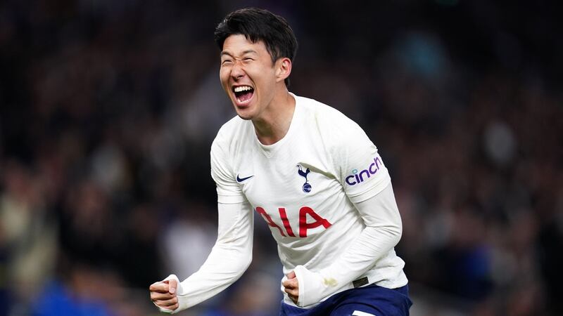 Tottenham’s Son Heung-min is one goal behind Mohamed Salah in the battle for the first Golden Boot. Photograph: John Walton/PA