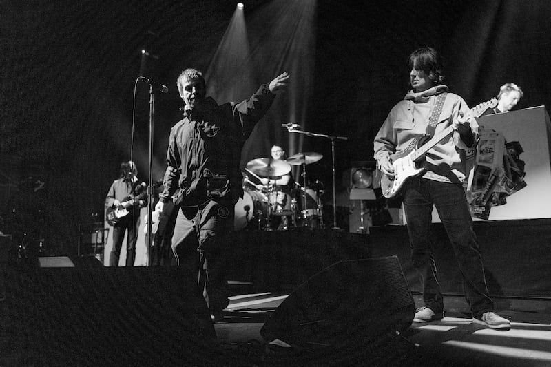 Liam Gallagher and John Squire performing in Dublin. Photograph: Tom Honan