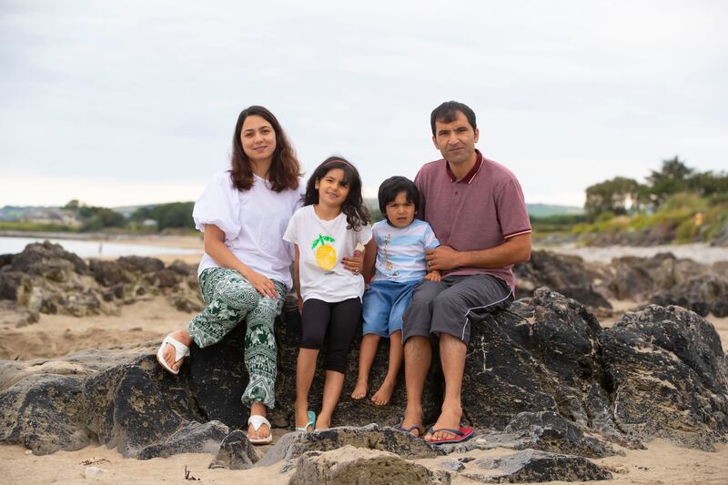 Meena Asckry, her husband Tooranazar Nazari and their children Mehrafreen Nazari (7) and Meehan Nazari (4). Photograph: Patrick Browne