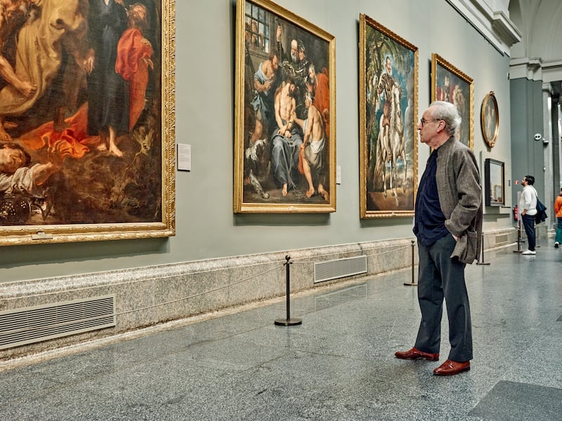 John Banville looks at paintings by Rubens at the Prado Museum. Photograph: Carlos Chavarria/The New York Times

                      