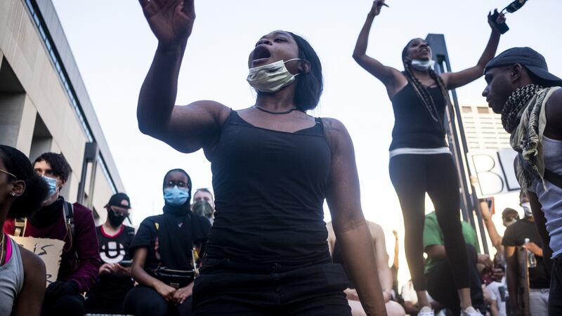 Protesters in Columbus, Ohio on Tuesday, following the death of George Floyd on May 25th in Minneapolis at the hands of police. Photograph: Matthew Hatcher/Getty Images