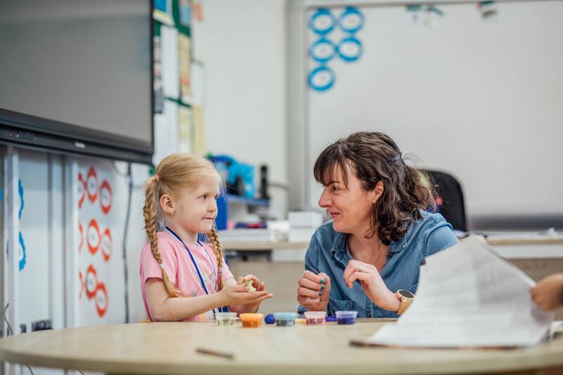 Teacher Ciara Looney of Church Street National School in Rathkeale, Limerick, a two-teacher school that enrolled eight Ukrainian students recently. Photograph: Brian Arthur