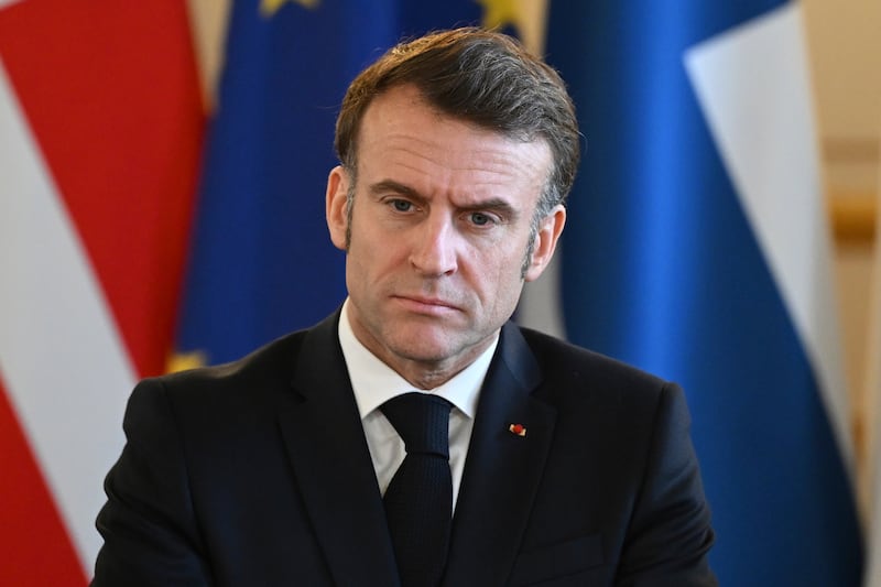 Russian officials and lawmakers on Thursday derided on French president Emmanuel Macron for saying that Russia threatened Europe. Photograph: Justin Tallis/Pool via AP