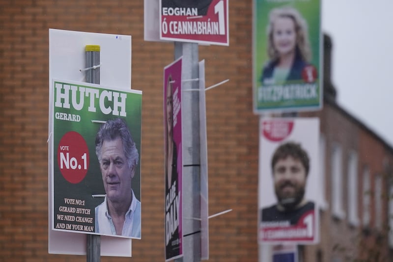 Election posters in Dublin: Political promises have been tied to the idea of a robust economy. Photograph: Niall Carson/PA Wire