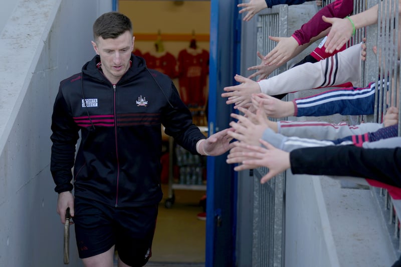 Pat Horgan is greeted by fans before the recent hurling league clash against Clare in Ennis. Photograph: James Lawlor/Inpho