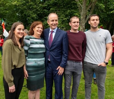 Micheál Martin with his wife, Mary, and their children Aoibhe, Cillian and Micheál Aodh