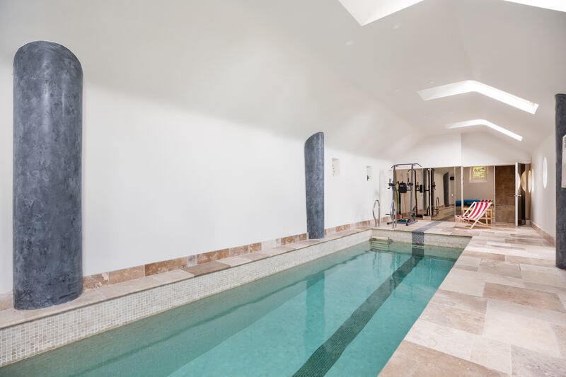 The property has an indoor pool and spa