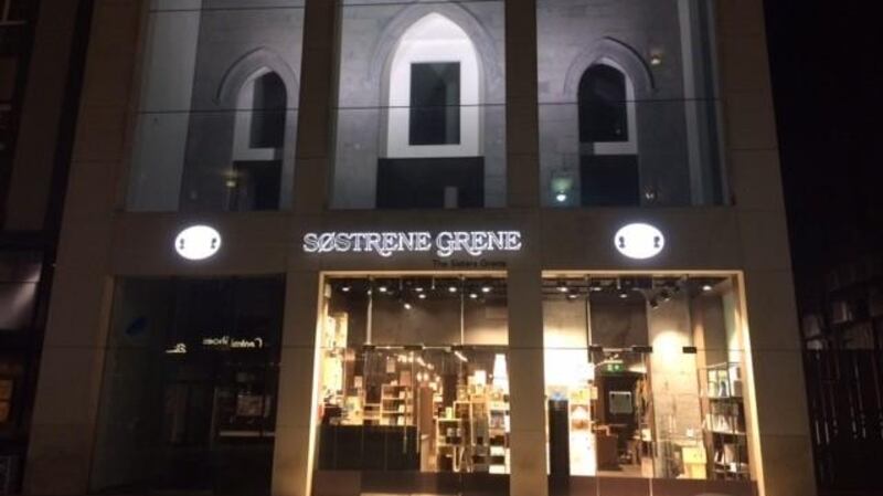 Sostrene Grene Limerick with the old church facade upstairs.