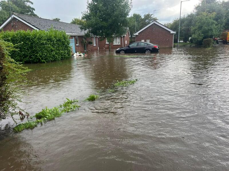 Torrential rain in the early hours of Saturday morning coupled with high tides left more than 30 homes in Bettystown flooded. Photograph: Sharon Tolan