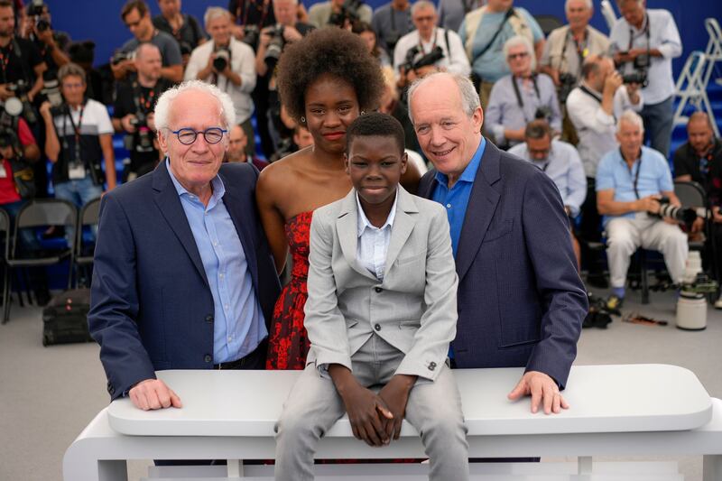 Jean-Pierre Dardenne, Mbundu Joely, Pablo Schils and Luc Dardenne: Toki and Lokita was inspired by a news report on a Cameroonian mother who was ordered to leave Belgian territory. Photograph: Daniel Cole/AP