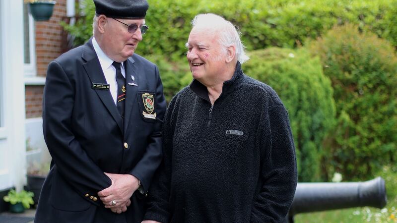 Irish naval veterans Pat O Mathuna (right) and William Mynes are finally to be honoured. File photograph: Niall Carson/PA Wire