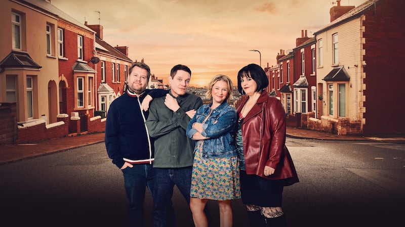 Gavin and Stacey: The Finale: James Corden, Mathew Horne, Joanna Page and Ruth Jones. Photograph: Tom Jackson/Toffee International/BBC 