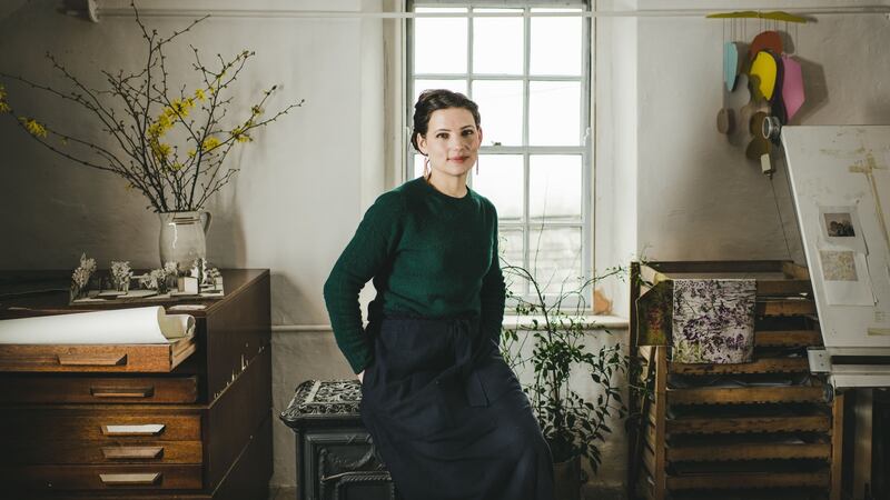 M&G Garden designer Sarah Price at home in Wales. Photograph: Daniel Lewis/ M