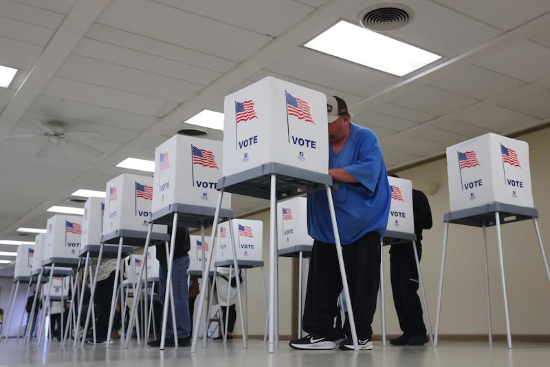 Wisconsin voters cast their ballots at the American Legion Hall in Oak Creek, Wisconsin. Photograph: Stacy Revere/Getty Images