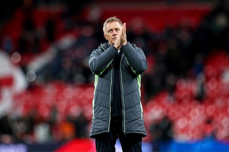 Republic of Ireland manager Heimir Hallgrímsson following the defeat. Photograph: Ryan Byrne/Inpho