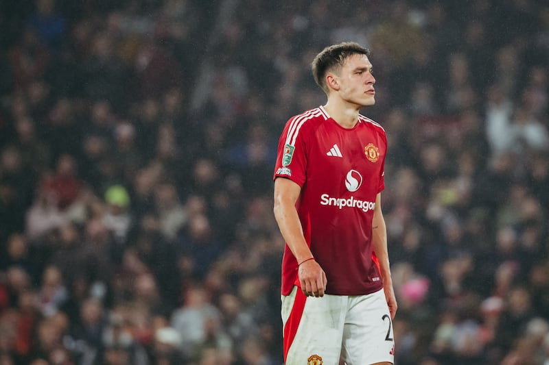 Manuel Ugarte may be cheered up by the arrival at Manchester United of his former. Photograph: Ash Donelon/Manchester United via Getty Images