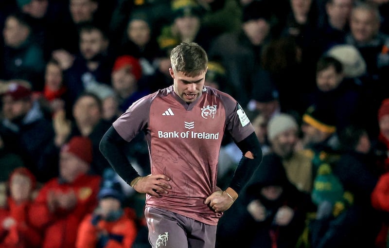 Munster outhalf Jack Crowley during their Champions Cup game against the Northampton Saints at Franklin's Gardens. Photograph: Dan Sheridan/Inpho