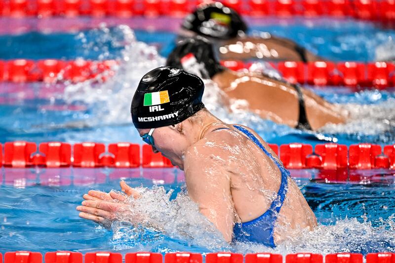 Mona McSharry in action at the World Aquatics Championships, Hamad Aquatic Center, Doha, Qatar. Photograph: Andrea Masini/Inpho