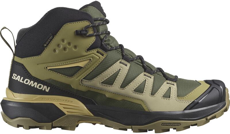 Salomon X Ultra 360 Mid Gore-Tex Olive mens hiking boots, €165 at the Great Outdoors