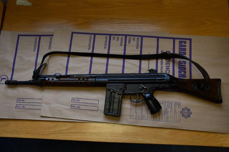 The rifle found during a search in Kildare on Saturday. Photograph: An Garda Síochána