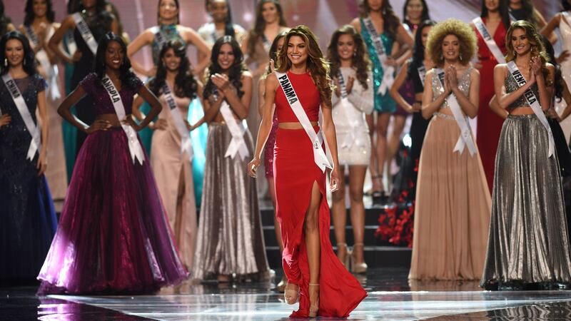 Miss Universe candidate Keity Drennan of Panama walks on stage during the finals of the Miss Universe at the Mall of Asia Arena in Manila on January 30, 2017. Photograph: Ted Aljibe/AFP/Getty Images