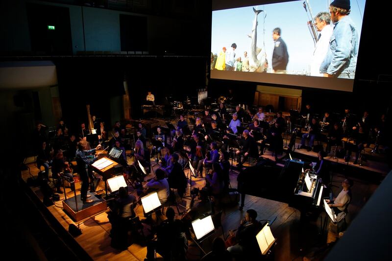 RTÉ Concert Orchestra: rehearsing the Jaws soundtrack. Photograph Nick Bradshaw