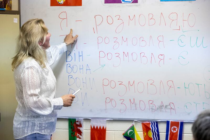 Nadiya Sulyma:  'I’m so appreciative of the huge interest the guys show in my country, my language. I’m so proud of my history, my culture, with everybody here.' Photograph: Tom Honan 