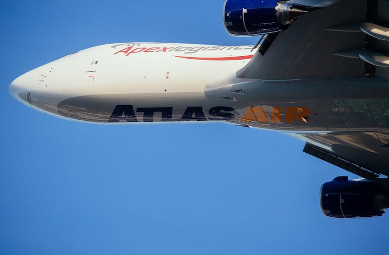 The last Boeing 747 aircraft produced during a test flight this month. Photograph: Lindsey Wasson/The New York Times