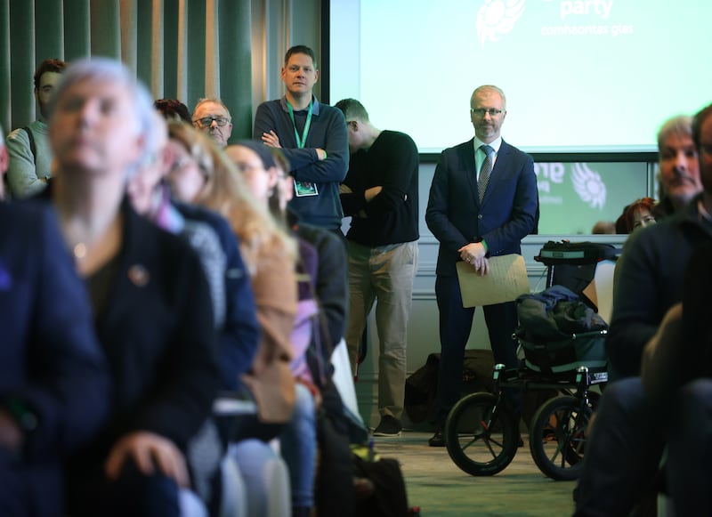 Roderic O’Gorman at the convention in Castleknock. Photograph: Bryan O’Brien / The Irish Times

