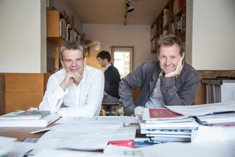 Gold medal winners: architects Marcus Donaghy and Will Dimond. Photograph: Ste Murray