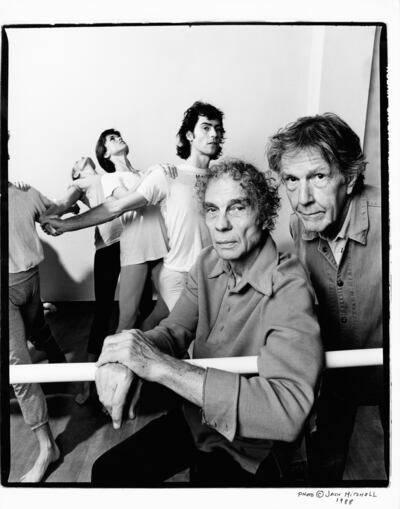 Merce Cunningham and John Cage, both at front, in 1986. Photograph: Jack Mitchell/Getty