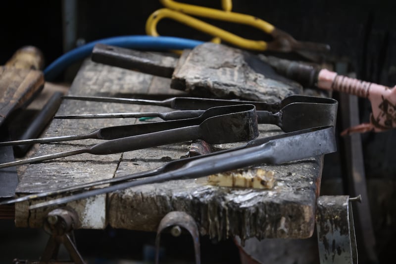 Tools of the trade ... Jerpoint Glass Studios in County Kilkenny. 