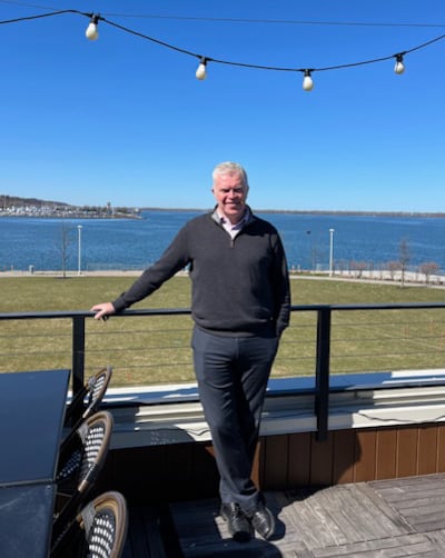 Waterford man John Melody at Pier Six, his bar and restaurant in Erie