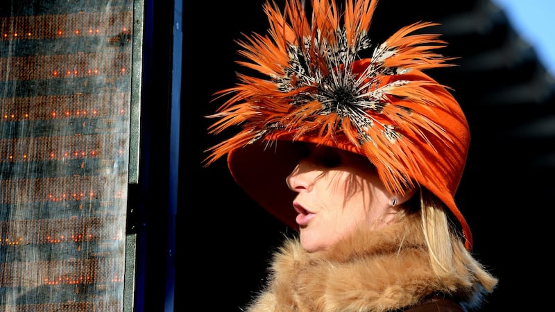 Bookie Mary Mitchell  at the Leopardstown races. Photograph: Cyril Byrne/The Irish Times