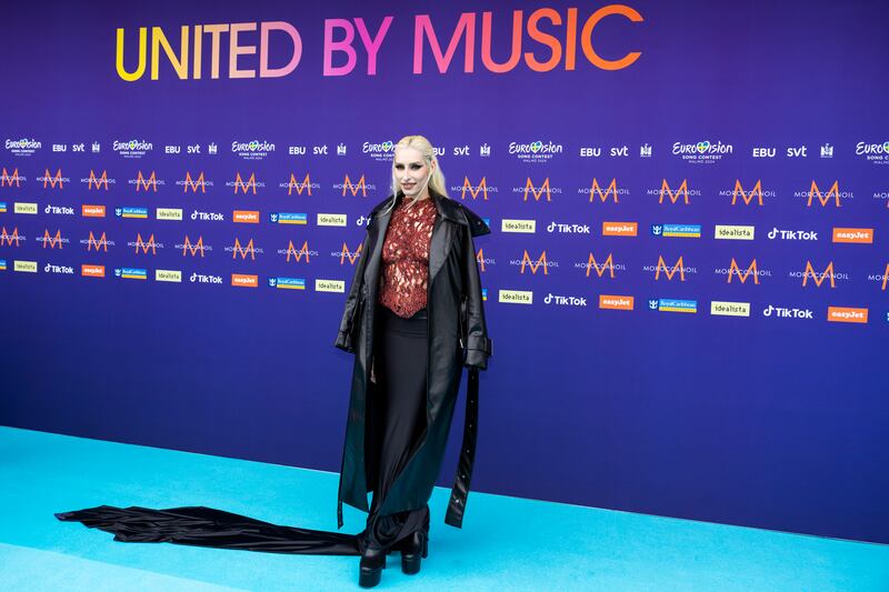 Raiven from Slovenia attends the opening ceremony of the 68th Eurovision Song Contest. Photograph: Martin Sylvest Andersen/Getty Images