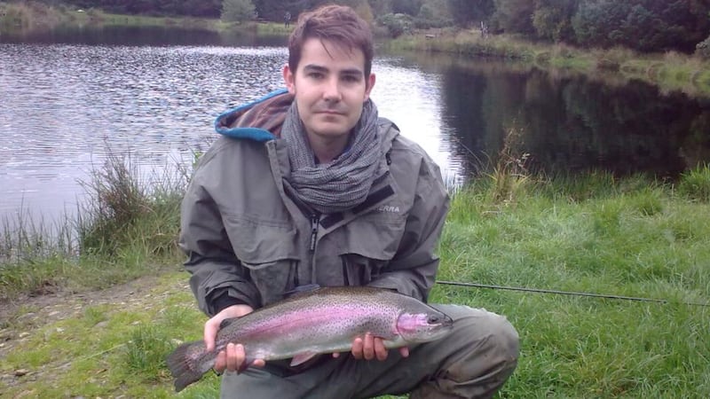 Patrick McDonnell with part of his winning catch in the winter league competition at Annamoe Trout Fisheries, Co Wicklow