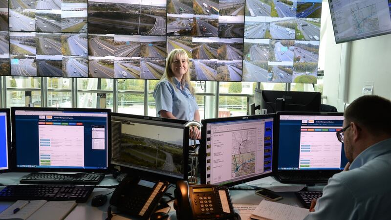 Michelle Malone,  supervisor at the Management Traffic Control Centre  in Dublin: In the seven months to July there were 3,832 incidents – mostly breakdowns – affecting traffic along the M50. Photograph: Dara Mac Dónaill/The Irish Times