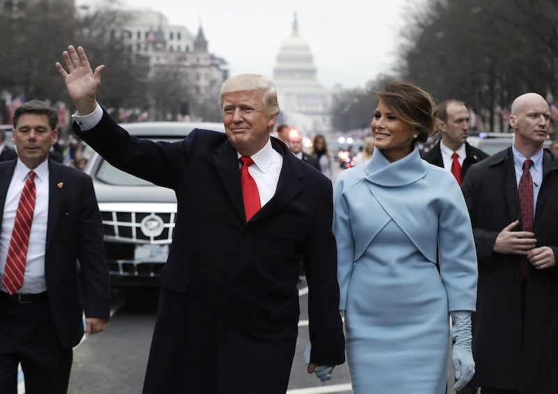 Melania Trump with Donald Trump after the president's 2017 inauguration. Photograph: Evan Vucci/Pool via Bloomberg