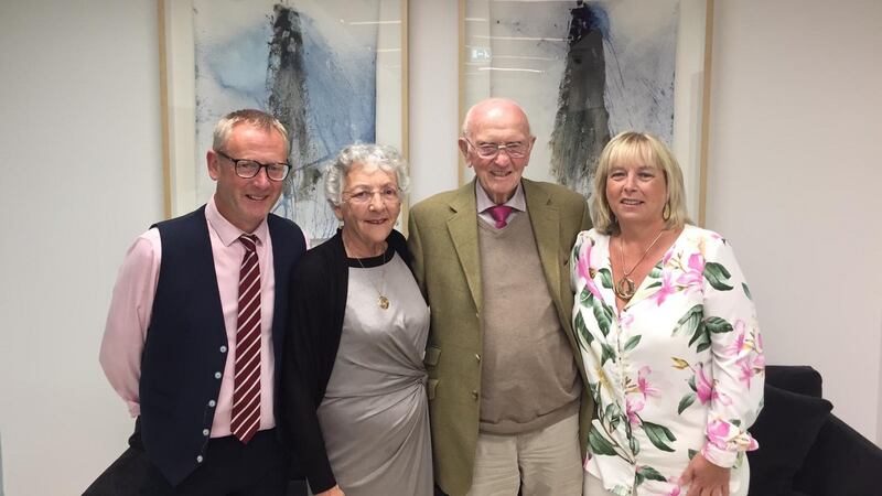 Alan McBride (left), co-ordinator of Wave Trauma Centre and manager of the Stories from Silence podcast series, with podcast participants, from left, Kay McGerity, Barney O’Dowd and Pauline Hegney.