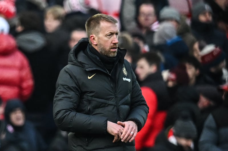 Graham Potter: Chelsea's coach is confronted with an embarrassment of riches and a huge panel following the club's spending spree. Photograph: Paul Ellis/AFP via Getty Images
