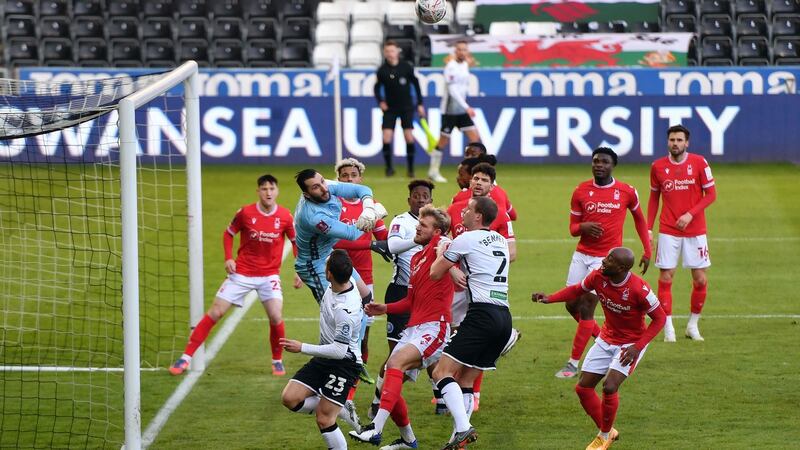 Swansea City had too much for Nottingham Forest at the Liberty Stadium. Photograph: Simon Galloway/PA