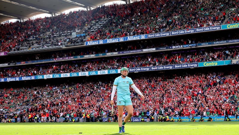 Limerick goalkeeper Nickie Quaid after the final whistle in last seaon's All-Ireland senior hurling semi-final at Croke Park, which ended in a 1-28 to 0-29 win for Cork. Photograph: James Crombie/Inpho