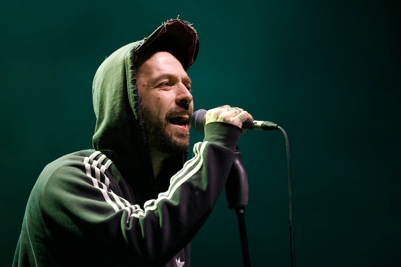 Ian Lynch of Lankum on stage: he lashes through Greenland Whale Fisheries as though he himself as tempest. Photograph: Nick Bradshaw