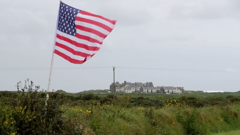 A US  flag flies in front of Trump International Golf Links and  Hotel at  Doonbeg. Photograph:  Niall Carson/PA Wire